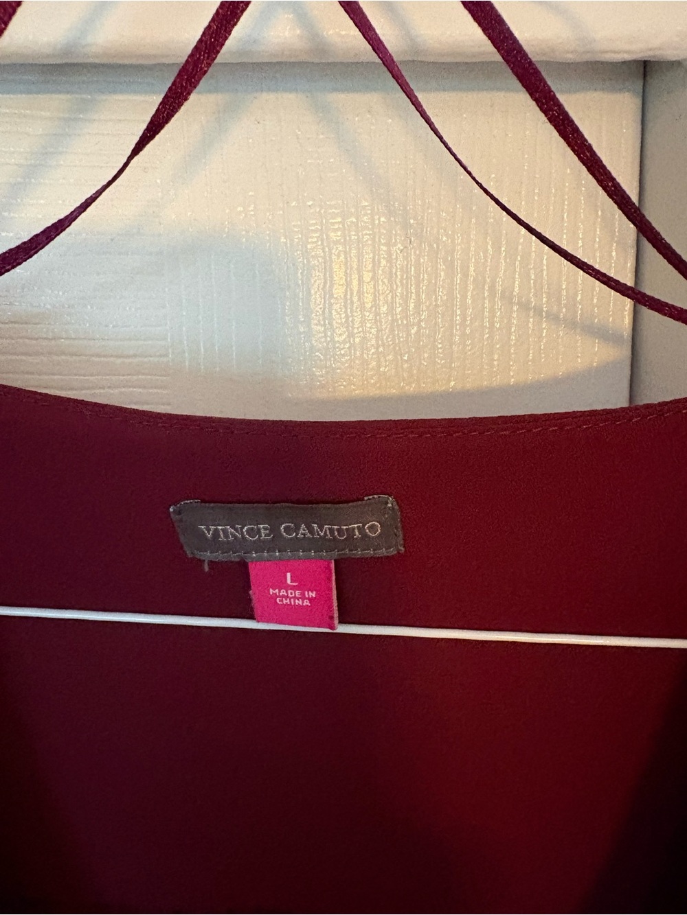 Vince Camuto Deep Wine V-Neck Ruffle Sleeve Blouse - Picture 4 of 5